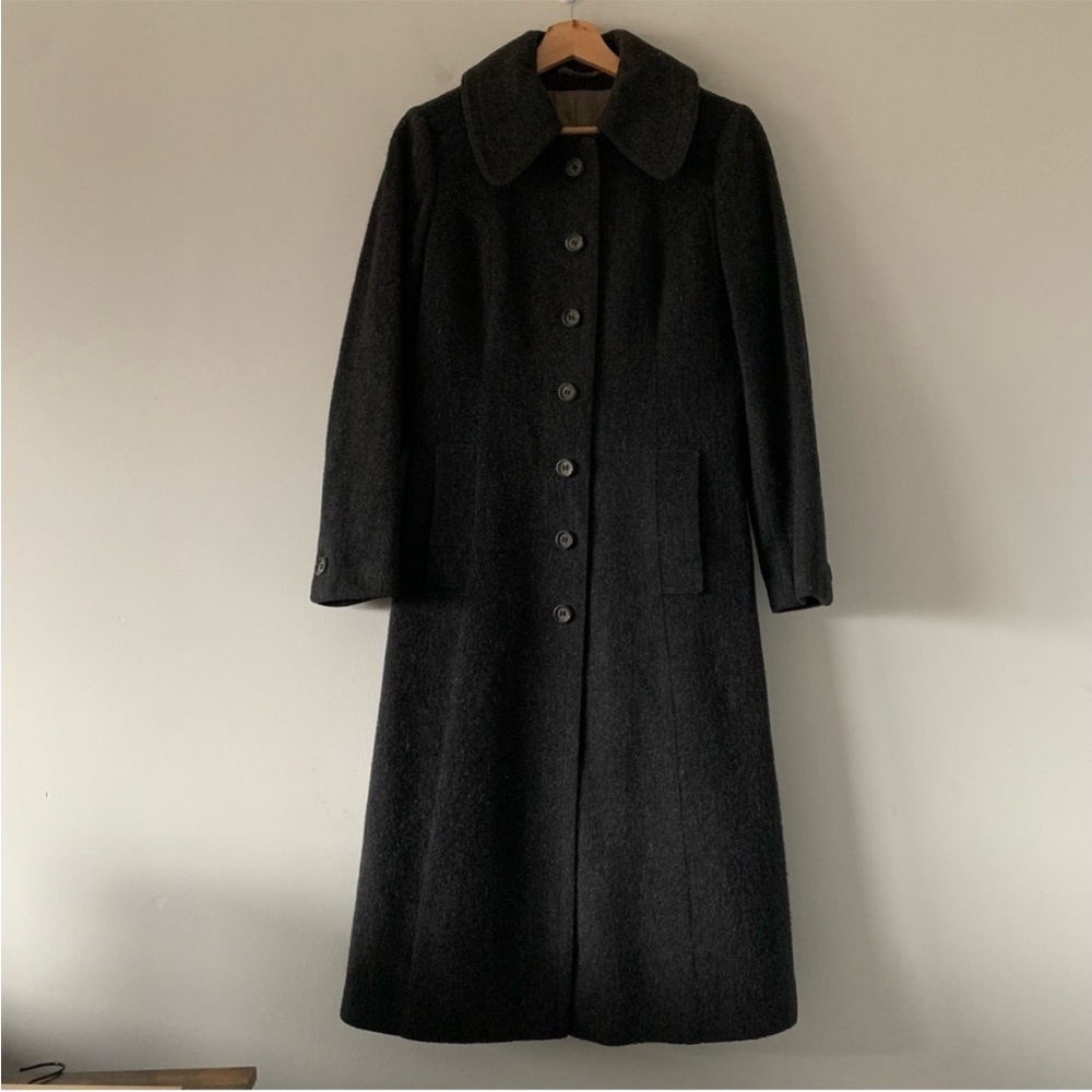 Erka Original Loden Womens Gray Long Wool Button Front Coat Size 10
